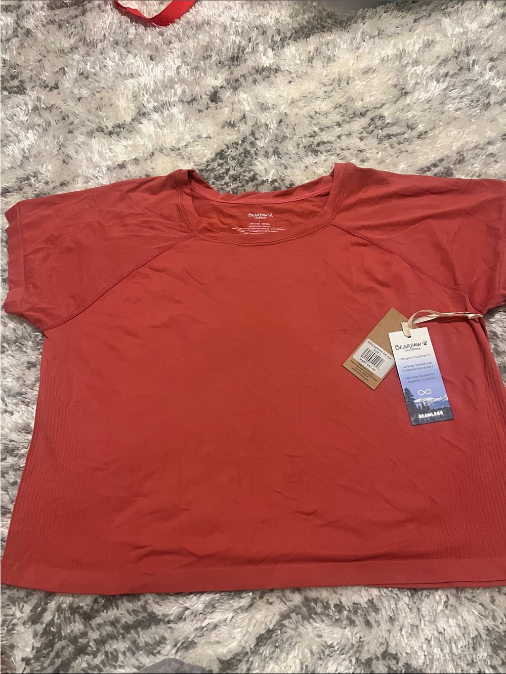 Bear paw outdoors coral tshirt